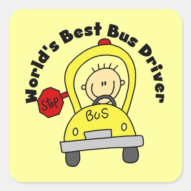 World's Best Bus Driver Square Sticker (Front)