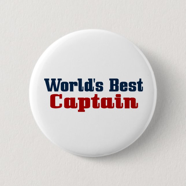 Worlds Best Captain 6 Cm Round Badge (Front)