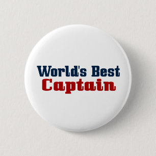 Worlds Best Captain 6 Cm Round Badge
