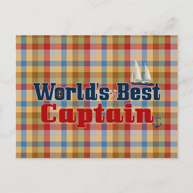 Worlds Best Captain Postcard (Front)