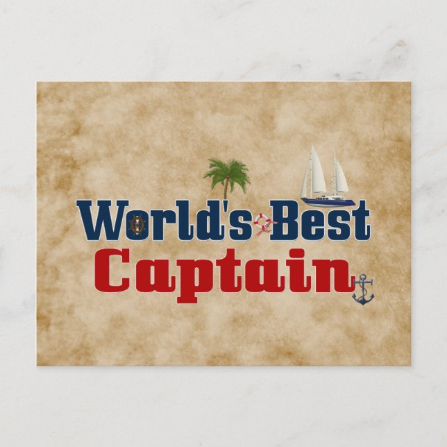 Worlds Best Captain Postcard (Front)