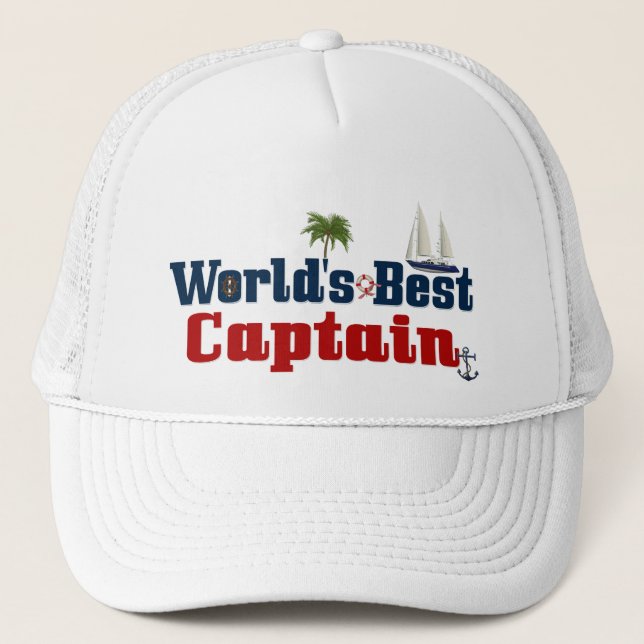 Worlds Best Captain Trucker Hat (Front)
