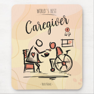 World's Best Caregiver & Person in Wheelchair Mouse Pad