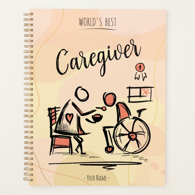 World's Best Caregiver & Person in Wheelchair Planner (Front)