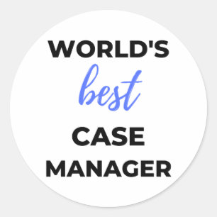 World's Best Case Manager 2 Classic Round Sticker