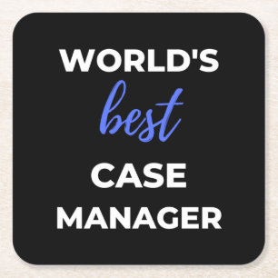 World's Best Case Manager Square Paper Coaster
