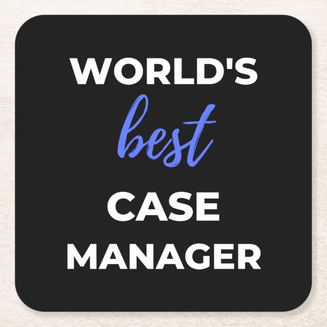 World's Best Case Manager Square Paper Coaster (Front)