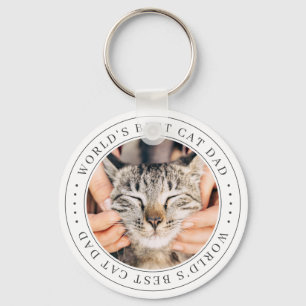 World's Best Cat Dad Classic Simple Photo Key Ring