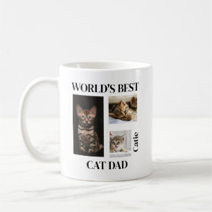 World's Best Cat Dad Custom Name Gift Coffee Mug