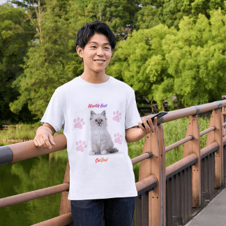 World's Best Cat Dad Elegant Simple Photo T-Shirt