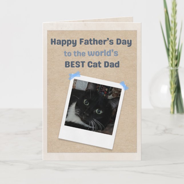 World's Best Cat Dad Father's Day Card (Box Joke)  (Front)