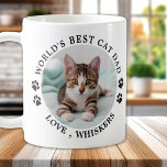 World's Best Cat Dad Paw Prints Pet Photo Coffee Mug<br><div class="desc">World's Best Cat Dad ... Surprise your favourite Cat Dad this Father's Day, Christmas or his birthday with this super cute custom pet photo mug. Customise this cat dad mug with your cat's favourite photos, and name. Double sided - you can different photos on each side or the same, up...</div>