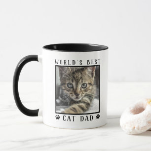 World's Best Cat Dad Paw Prints Pet Photo Frame Mug