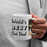 World's Best Cat Dad Personalised Photos Coffee Mug<br><div class="desc">A fun gift for the best cat dad ever,  this mug features two of your pet photos and "World's Best Cat Dad" in a cool typography.</div>