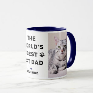 Worlds Best Cat Dad Photo Navy Mug