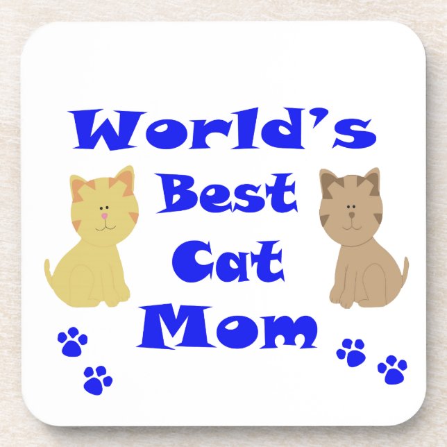 World's Best Cat Mum Coaster (Front)