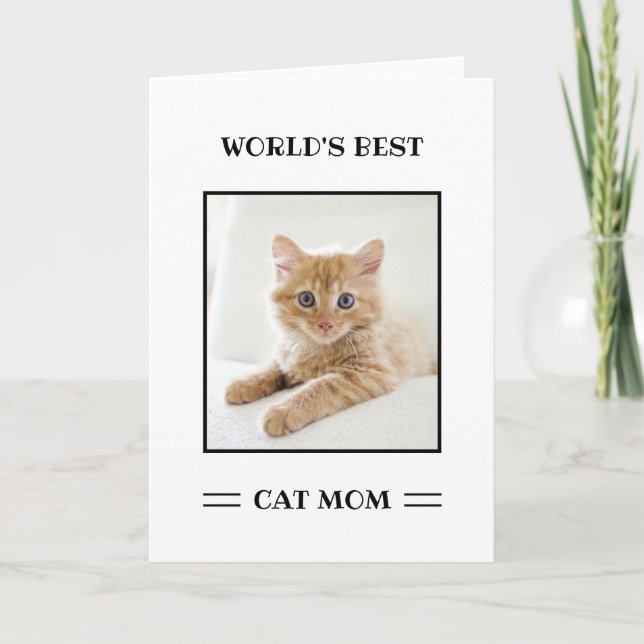 World's Best Cat Mum Custom Photo Personalised Card (Front)