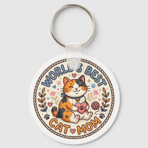 World's Best Cat Mum Cute Key Ring