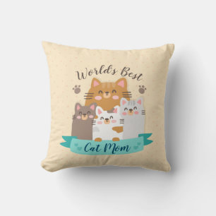 World's Best Cat Mum - Cute Kittens Cushion