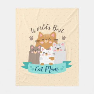 World's Best Cat Mum - Cute Kittens Fleece Blanket