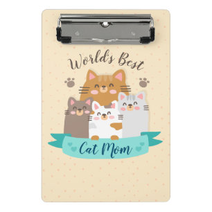 World's Best Cat Mum - Cute Kittens Mini Clipboard