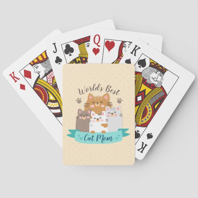 World's Best Cat Mum - Cute Kittens Playing Cards (Back)