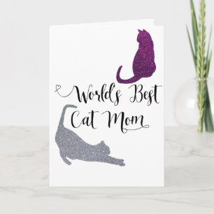 World's Best Cat Mum Greeting Card Mother's Day