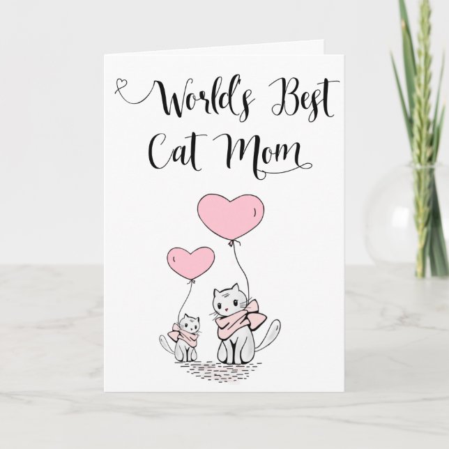 World's Best Cat Mum Greeting Card Mother's Day (Front)