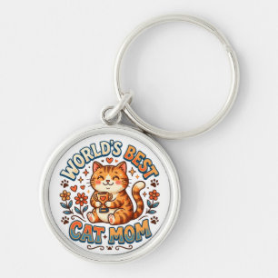 World's Best Cat Mum Key Ring