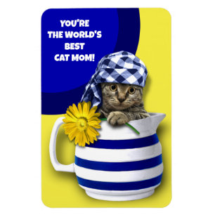 World's Best Cat Mum. Mother's Day Gift Magnets
