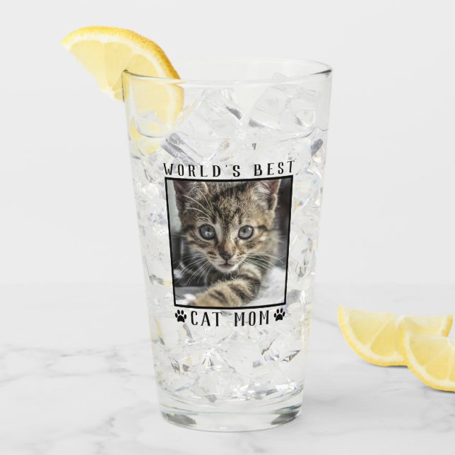 World's Best Cat Mum Paw Prints Pet Photo Frame Glass (Front Ice)