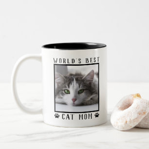 World's Best Cat Mum Paw Prints Pet Photo Frame Two-Tone Coffee Mug