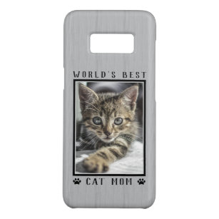 World's Best Cat Mum Paw Prints Pet Photo Rustic Case-Mate Samsung Galaxy S8 Case
