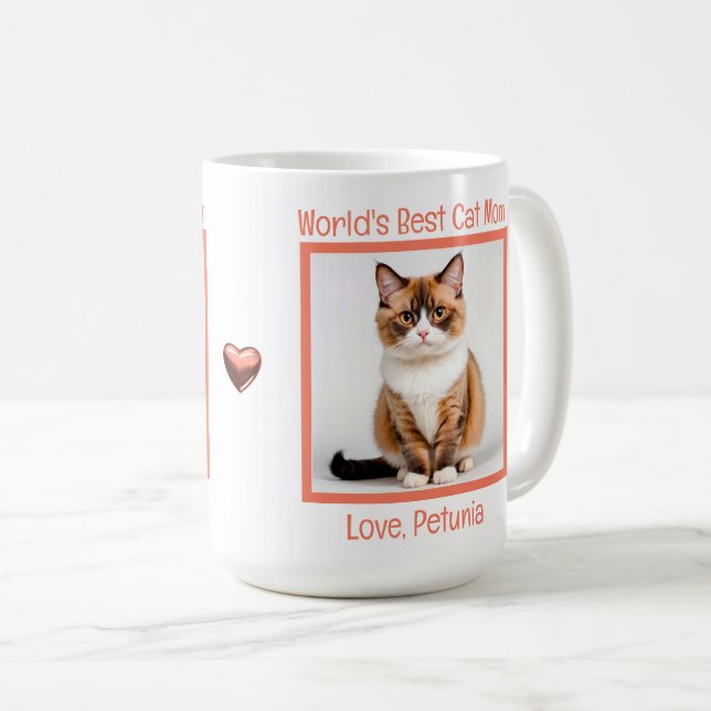 World's Best Cat Mum Personalise (Munchkin) Coffee Mug (Front Right)