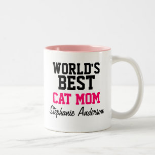 World's Best Cat Mum Personalised Name Mugs