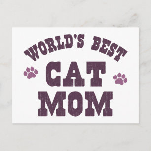World's Best Cat Mum Postcard