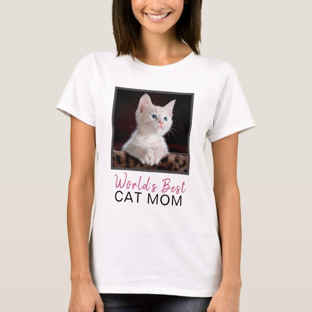 World's Best Cat Mum Square Cat Photo T-Shirt (Front)