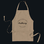 World's Best Chef Custom Year and Name Standard Apron<br><div class="desc">Lots of talent coming out of that kitchen. Encourage the expert, "World's best chef" in your life to keep the delicious culinary food coming with this personalised, modern, and unique apron. Customise the words and established the year as you need. Comes in different colours and sizes. Makes for a great...</div>
