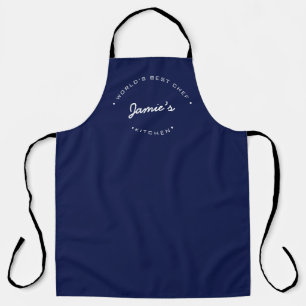World's Best Chef Modern Navy blue Personalised  Apron