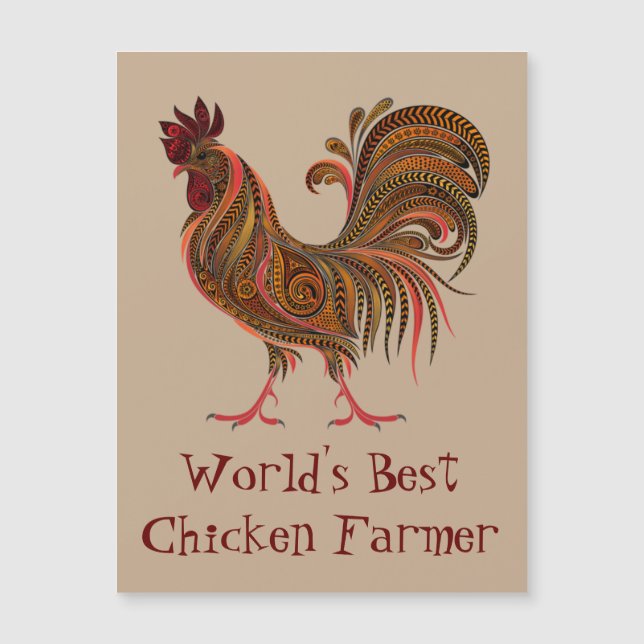 World's Best Chicken Farmer Fun Quote Rooster Farm (Front)