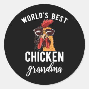 Worlds Best Chicken Grandma Hen Chicken Lover Classic Round Sticker