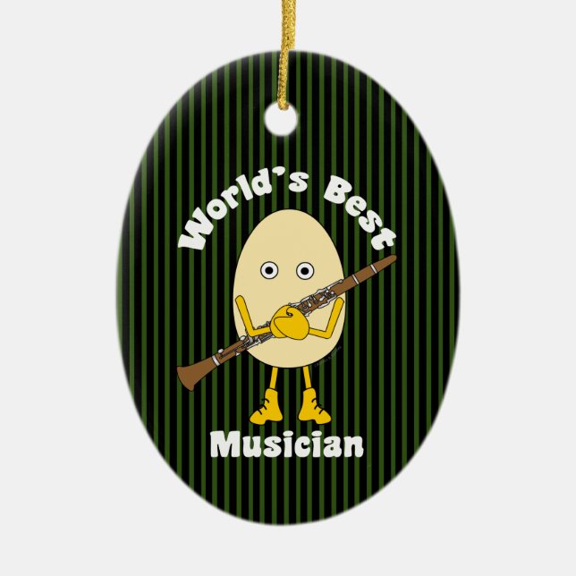World's Best Clarinet Musician Ceramic Ornament (Front)