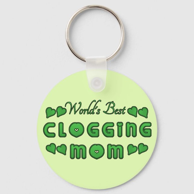 World's Best Clogging Mum Green Key Ring (Front)