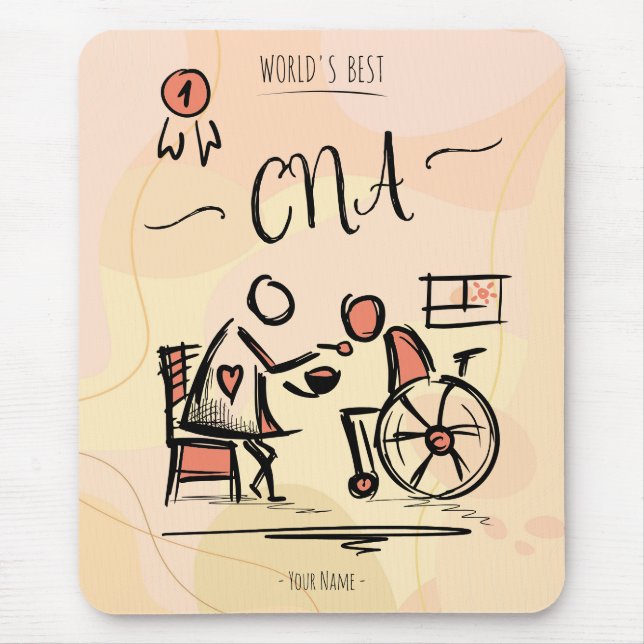 World's Best CNA - Certified Nurse Assistant Gift Mouse Pad (Front)