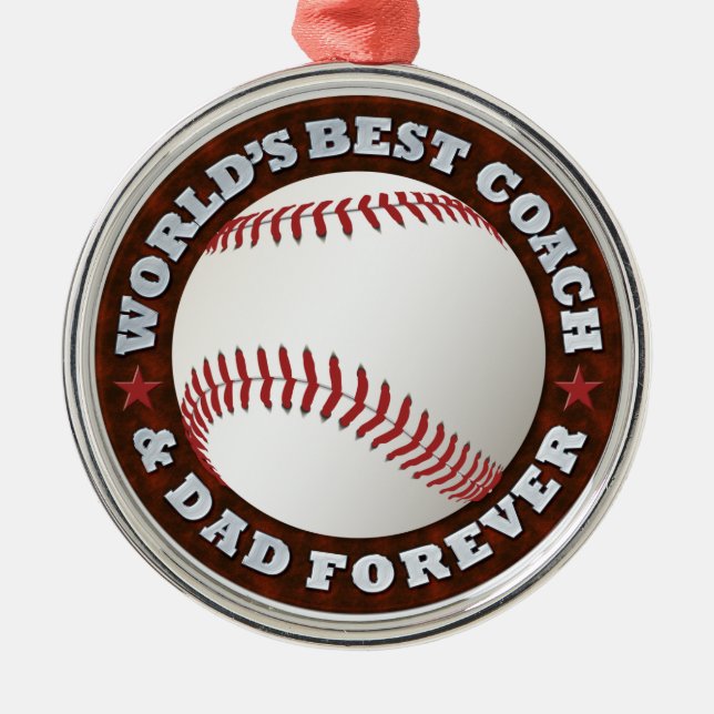 World's Best Coach & Dad 1 Ornament (Front)