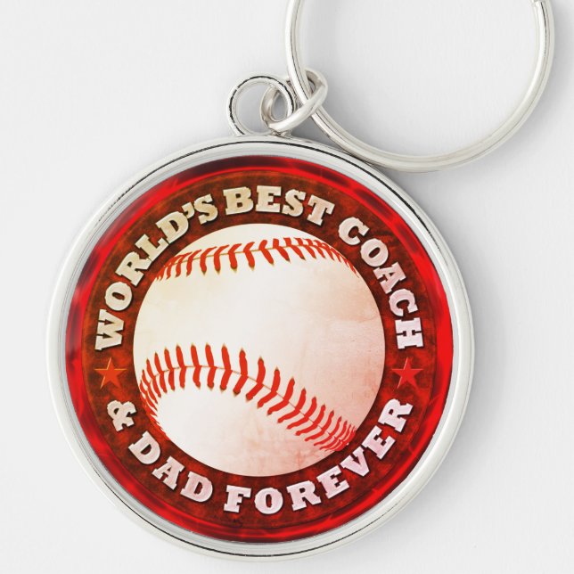 World's Best Coach & Dad 1A Keychain (Front)