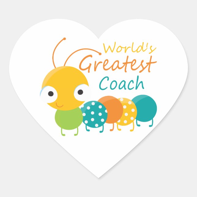 World's Best Coach Heart Sticker (Front)