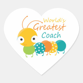 World's Best Coach Heart Sticker