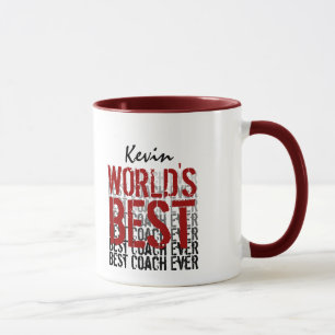 World's Best Coach Modern Grunge Design Mug