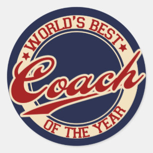 World's Best Coach of the Year Classic Round Sticker